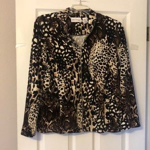Animal print zip up
